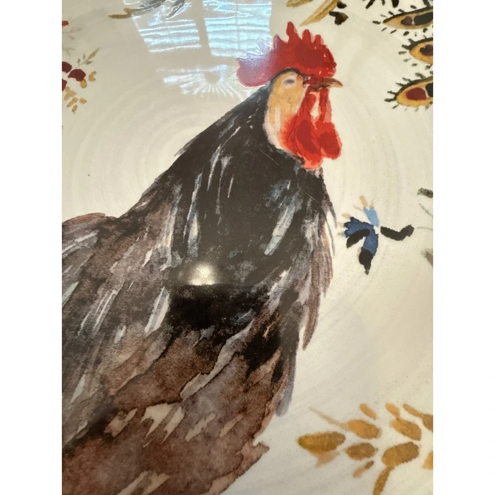 Williams‎ Sonoma M Lauge Rooster Chop Plate 2008 Italy Ceramic 15.5